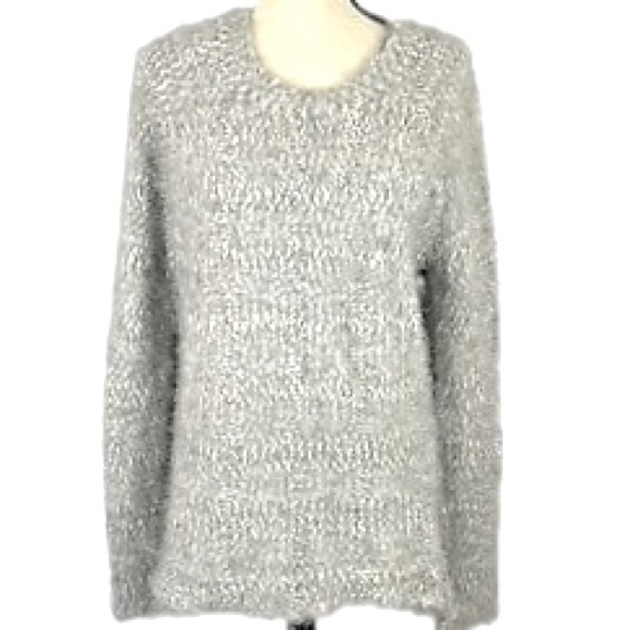 Soft & Fuzzy Gray Cozy Relaxed Oversized Boucle Knit Sweater LC Lauren Conrad - Picture 12 of 16